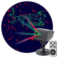 Проектор Laser Дед Мороз мультирежим 2 цвета, 220V, IP44