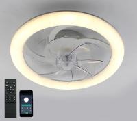 Светильник потолочный (люстра) с вентилятором свд 65Вт+18Вт 3000К-6500К белый, пульт, 6 скоростей