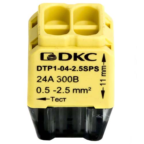 Клемма 4*2,5мм2 компактная желтый DKC 12шт