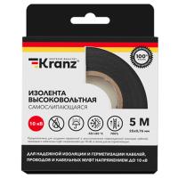 Изолента самослипающаяся 25мм*5м черный Kranz до10кВ