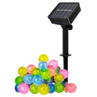 Гирлянда свд на солнечной батарее 6350мм IP55 нить шарики 30свд разноцв.8реж