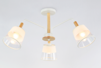 Светильник потолочный (люстра) 3*40Вт E27 белый/светлое дерево