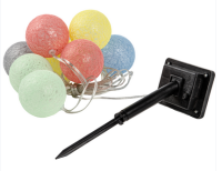 Гирлянда свд на солнечной батарее 1800мм IP44 10свд Клубки