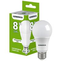 Лампа светодиодная 220В Е27 8Вт 4000К 800лм грушевидная A60 матовая GENERICA (IEK) 