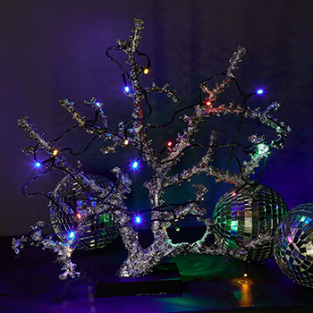 Гирлянда нить 2,8м мультицвет 20свд с контроллером IP20 зеленый провод 8 режимов