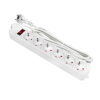 Фильтр сетевой 6-мест 3м ПВС 3*1 белый EKF 