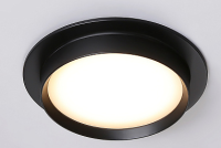 Светильник точечный GX53 круг черный встраиваемый Ambrella 