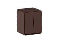 Атлас Профи коричневый выключатель 2кл открытая 10А IP54  