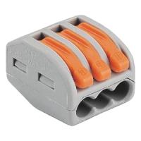 Клемма 3*4,0мм2 с рычажком серый Wago 222-413 4шт