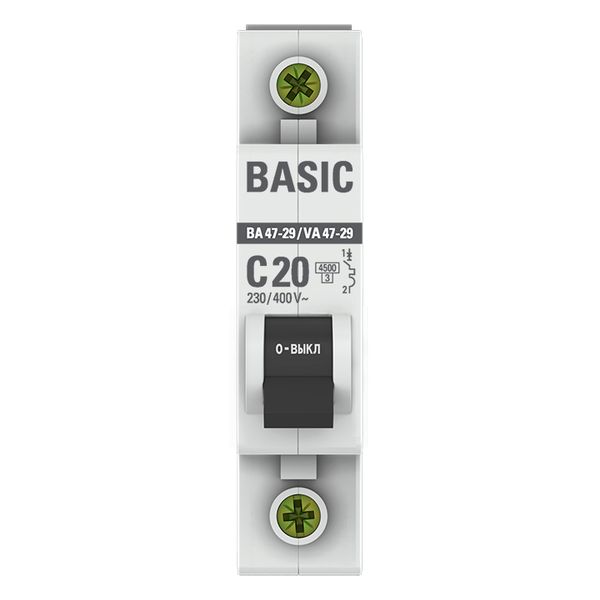 Автомат 1Р 20А C 4,5кА ВА47-29 EKF Basic 