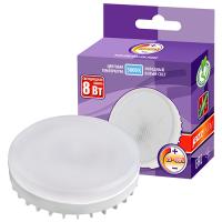 Лампа свд 220В GX53 8Вт 5000К 640лм таблетка матовая диммер Jazzway 