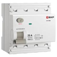 Выключатель дифференциальный (УЗО) 4Р 25А 30мА AC 6кА ВД-100N EKF PROxima