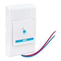 Кнопка звонка белый прямоугольник скрытая  EKF