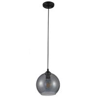 Светильник подвес 1*60Вт E27 черный/дымчатый шар капли 