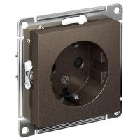 AtlasDesign мокко розетка скрытая 1-мест заземление шторки IP20 