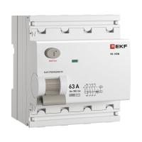 Выключатель дифференциальный (УЗО) 4Р 63А 300мА AC 6кА ВД-100N EKF PROxima