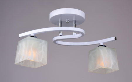 Светильник потолочный (люстра) 2*40Вт E27 белый/хром