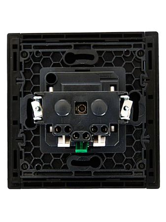 Фортепиано черный механизм розетки скрытая 1-мест заземление IP20 