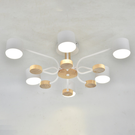 Светильник потолочный (люстра) 6*15Вт GX53 белый/дерево 