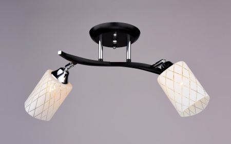 Светильник потолочный (люстра) 2*40Вт E27 черный/хром