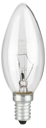Лампа свеча накал Е14 40Вт 390лм прозрачная ЭРА