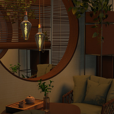 Лампа свд 220В Е27 8,5Вт 1800К 165лм Vase серая филамент Gauss