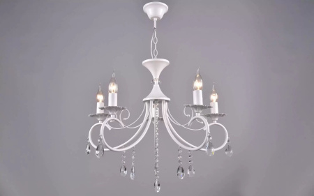 Светильник подвесной (люстра) 5*60Вт E14 белый Вуаль