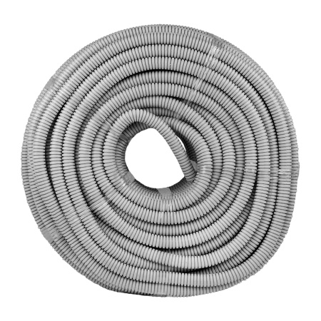 Труба гофра 25мм ПВХ 50м серый EKF с протяжкой 