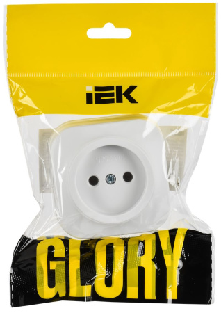 Глори белый розетка открытая 1-мест IP20 