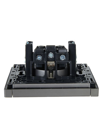 Фортепиано сталь розетка скрытая 1-мест заземление IP20 