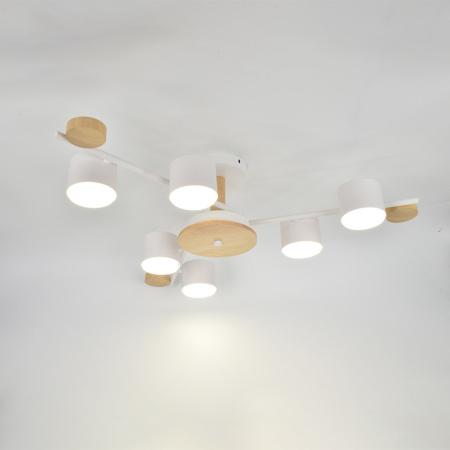 Светильник потолочный (люстра) 6*15Вт GX53 белый/дерево 