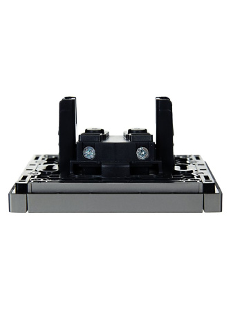 Фортепиано сталь розетка скрытая 1-мест шторки IP20