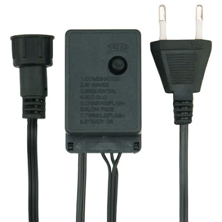 Гирлянда нить 1,5м белый 105свд с контроллером IP20 зеленый провод 8 режимов