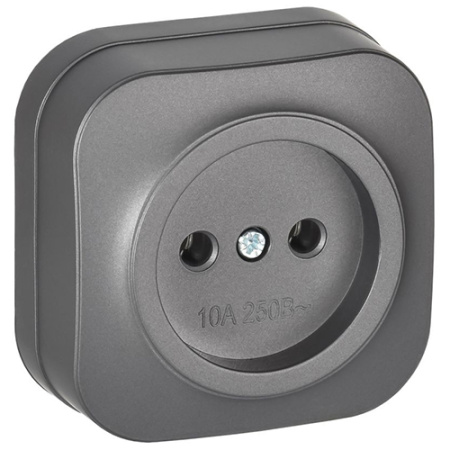 Глори сталь розетка открытая 1-мест IP20