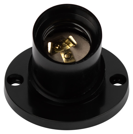 Патрон накладной E27 карболит черный ЭРА наклонный