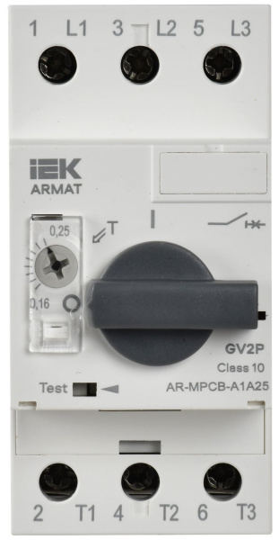 Автомат защиты двигателя 0,16-0,25А GV2P IEK ARMAT
