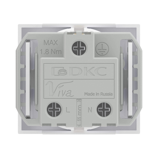 Вива белый розетка кабель-канал 1-мест заземление шторки IP20 