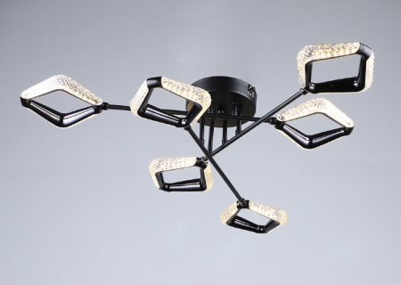 Светильник потолочный (люстра) свд 72Вт  5400лм черный/белый пульт диммер 