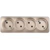 Глори шампань розетка открытая 4-мест IP20 