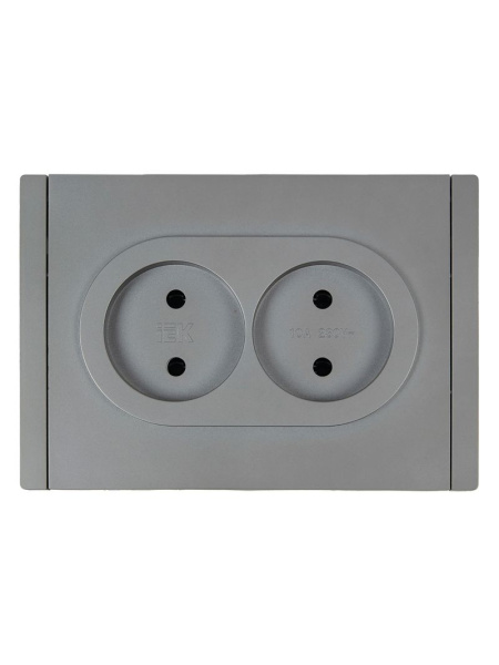 Фортепиано сталь розетка скрытая 2-мест шторки быстрозажим. клем. IP20 