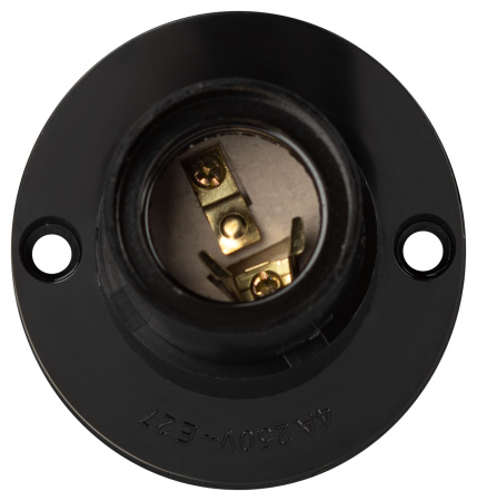 Патрон накладной E27 карболит черный ЭРА наклонный