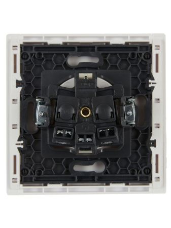 Фортепиано белый розетка скрытая 1-мест заземление шторки IP20 