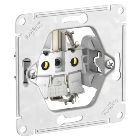 AtlasDesign красный розетка скрытая 1-мест заземление шторки быстрозажим. клем. IP20 