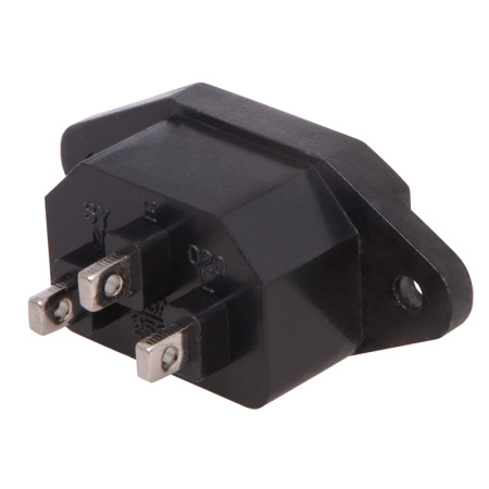 Разъем 10А 220В вилка черный IP20 Rexant на корпус