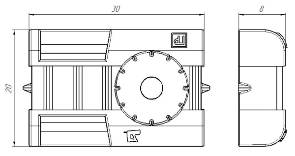 Площадка монтажная с отверстием 32*20мм белый ПРОМРУКАВ д/прям монтажа 100шт
