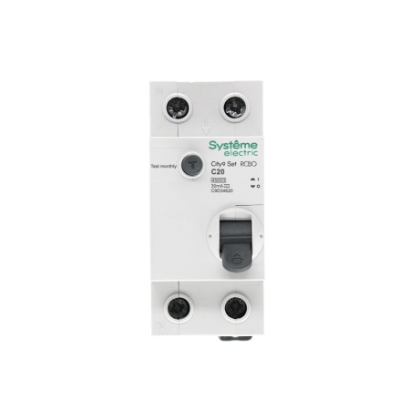 Дифавтомат 2Р 20А C тип AC 30мА 4,5кА City9 2мод Systeme Electric