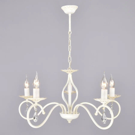 Светильник подвесной (люстра) 5*60Вт E14 белый/золото Свирель