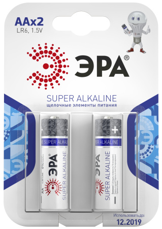 Батарейка AA(пальчик) алкалиновая BL2 ЭРА