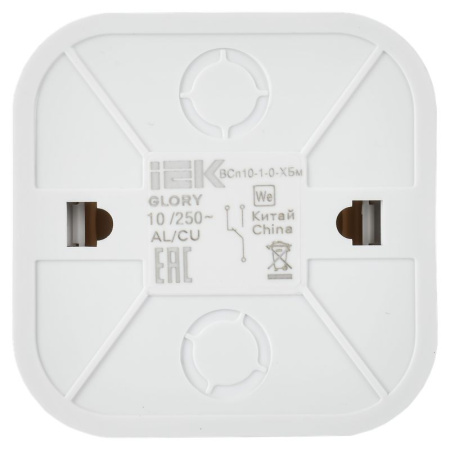 Глори белый переключатель 1кл открытая 10А IP20 