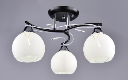 Светильник потолочный (люстра) 3*40Вт E27 черный/хром